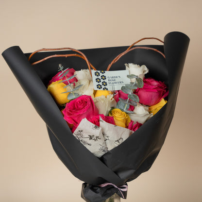 Assorted Heart-Shaped Rose Bouquet