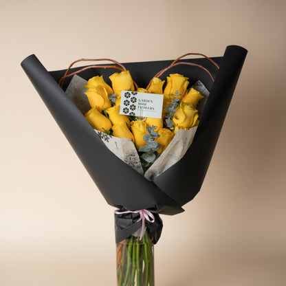 Yellow Heart-Shaped Rose Bouquet