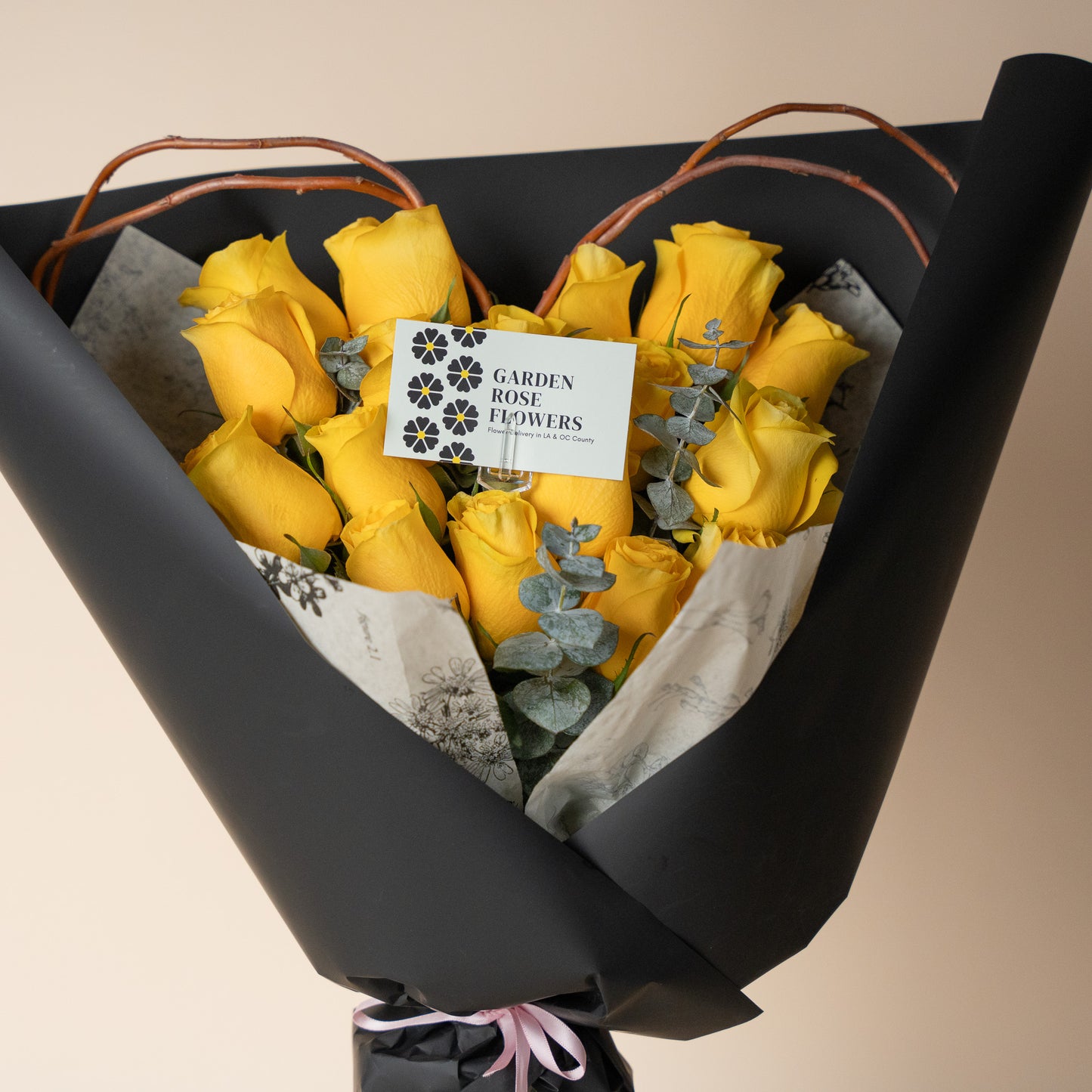 Yellow Heart-Shaped Rose Bouquet